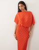 Never Fully Dressed Tilly off shoulder plisse maxi dress in red