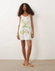 shift mini dress with bow back detail in multi floral print