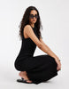 & Other Stories sleevless jersey maxi dress with back split in black
