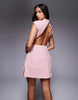 ASOS LUXE lace mini dress with bow detail in pink