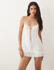 I.AM.GIA Aveline lace and ruffle trim cut out detailing strappy mini dress in white