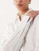 wide cuff mini shirt dress in white