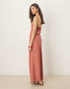 Tall bandeau maxi dress in terracotta