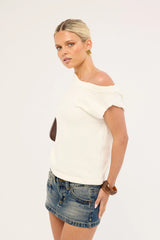Luck & Trouble Ella Knit Top White