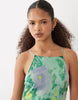 chiffon sleeveless maxi dress with godet hem