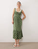 Nobody's Child Petite Heather sweetheart neckline midi dress in green polka dots