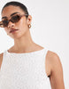 Vero Moda Maternity jersey floral broderie sleeveless mini dress in white