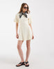 cinched seam detailing mini dress in buttermilk