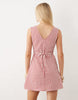 V-neck mini dress in red gingham