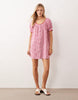 babydoll button down mini dress in red gingham