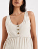 Mamalicious Maternity 2 function button up nursing mini sundress in cream