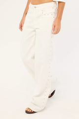 Lioness Top Model Studded Jean Porcelain