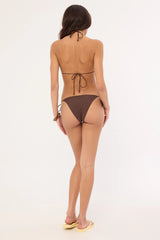 Perfect Stranger Finley Beaded Tie Bikini Bottom Brown