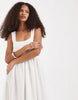 Vero Moda sleeveless midi dress with woven skirt in white