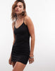 Weekday v neck cami mini dress in black