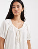 ONLY linen blend dropped hem mini dress in white