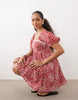 Abercrombie & Fitch square neck milkmaid mini dress in red ditsy print