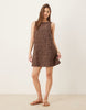 lace mini shift dress in chocolate