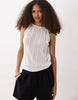 Vero Moda sleeveless ruched detail jersey maxi dress in white