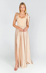 Harper Maxi Dress ~ Champagne Luxe Satin