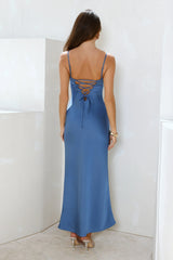 Lovely Layers Satin Maxi Dress Ink
