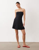 bandeau mini swing dress in black