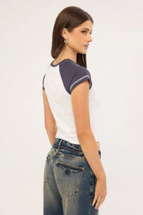 Rusty Archived Raglan Mini Tee White