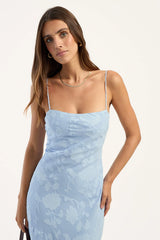 Perfect Stranger Thea Jacquard Maxi Dress Light Blue