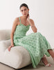 Lace & Beads eyelet corset midi dress in pastel green
