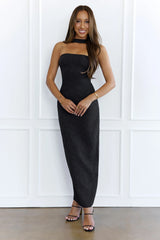 Stylish Fusion Halter Maxi Dress Black