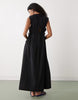 COLLUSION multi channel midi dress in black
