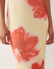 deep V plunge mesh maxi dress in pink floral