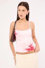 Luck & Trouble Loula Bloom Cami Top Pink
