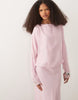 slash neck long sleeve maxi dress in soft pink