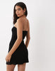Mango Teen off shoulder mini dress in black