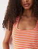 halterneck mini dress in orange stripe