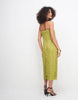 all over embellished cami midi dress in olive green
