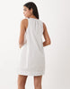 ARKET pure cotton sleeveless v-neck volume midi dress in white