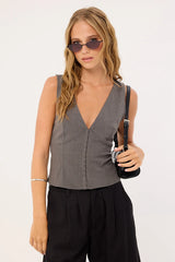 Motel Salpa Top Tailoring Charcoal