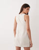 square neck bodycon mini sundress in oat
