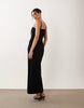 Ellen lace trim cami slip dress in black