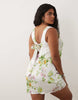 Curve shift mini dress with bow back detail in multi floral print