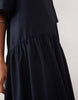 dropped waist t-shirt midi dress in navy