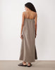JDY Tall cheesecloth sleeveless maxi dress in light brown