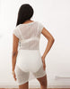 COLLUSION festival sheer knit mini dress