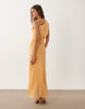 Mango asymmetric maxi dress in pastel orange