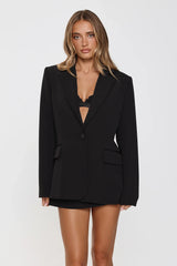 Modern Executive Tailored Blazer Black