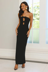 Luxe Lifestyle Strapless Maxi Dress Black