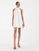 Pieces halterneck floral applique mini dress in white