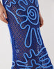 open stitch cornelli pattern maxi dress in blue